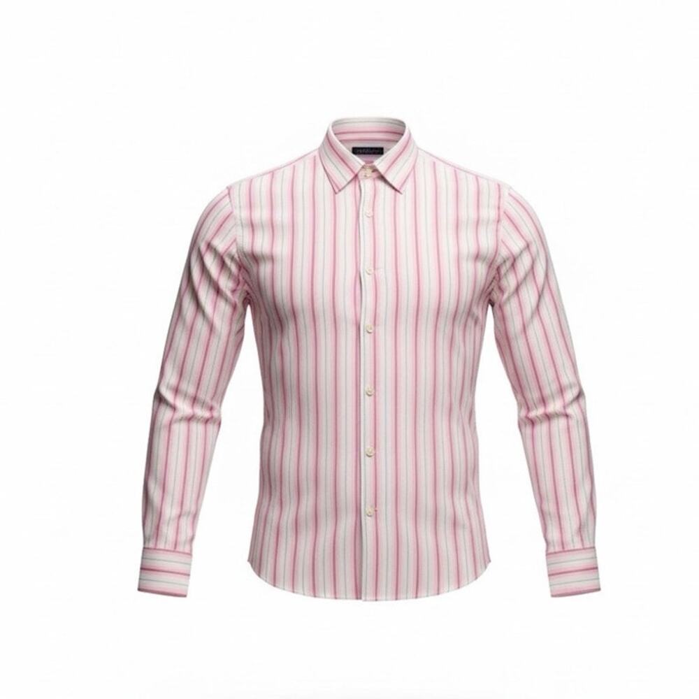 Abercrombie & Fitch Pink Stripe Button Down Shirt M Muscle Fit